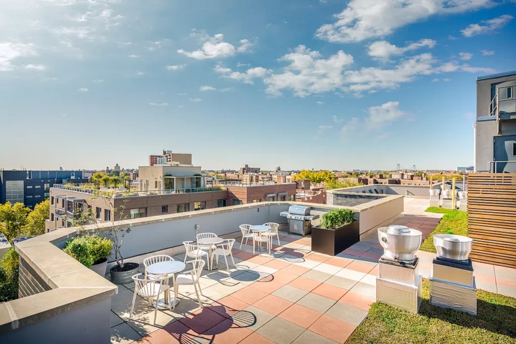 roof deck on Windsor Terrace building - apartments near Prospect Park
